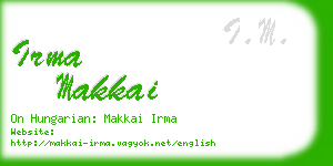 irma makkai business card